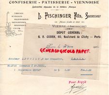 AUTRICHE- VIENNE- RARE LETTRE L. PISCHINGER FILS-CONFISERIE-PATISSERIE VIENNOISE-75- PARIS- B.A. GODEK-60 BD CLICHY-1913 - Österreich