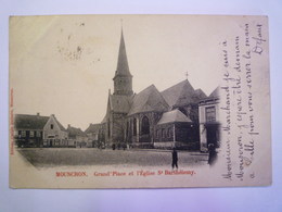 MOUSCRON  :   GRAND'PLACE Et L'EGLISE SAINT-BARTHELEMY  1900    - Mouscron - Moeskroen