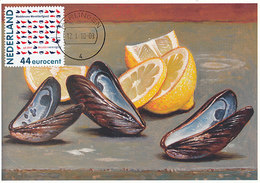 D33022 CARTE MAXIMUM CARD 2010 NETHERLANDS - MUSSELS MOULES WADDENZEE HARLINGEN - DETAIL ON STAMP CP ORIGINAL - Schaaldieren