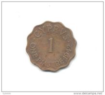 CYPRUS 1942 1 PIASTRE BRONZE COIN - Chypre