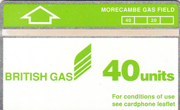 Oil Rig Phonecard - British Gas 40unit (Morecambe Gas) - Superb Fine Used Condition - Plateformes Pétrolières