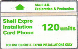 BT Oil Rig Phonecard - Shell Expro 120unit (Yellow Green) - Superb Fine Used Condition - [ 2] Erdölplattformen