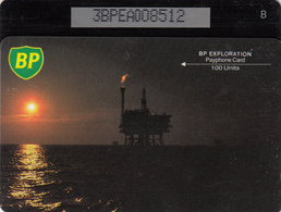 BT Oil Rig Phonecard - British Petroleum 100unit (3BPEA) - Superb Fine Used Condition - Boorplatformen