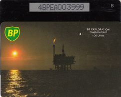 BT Oil Rig Phonecard - British Petroleum 100unit (4BPEA) - Superb Fine Used Condition - Boorplatformen