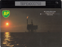 BT Oil Rig Phonecard - British Petroleum 100unit (5BPEA) - Superb Fine Used Condition - Boorplatformen