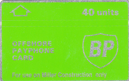 BT Oil Rig Phonecard - British Petroleum 40unit (Miller Construction Only) - Superb Fine Used Condition - Piattaforme Petrolifere