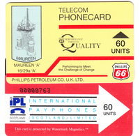 Phillips  Oil Rig Phonecard - Petroleum 60units - Superb Fine Used Condition - Piattaforme Petrolifere