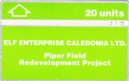 BT Oil Rig Phonecard - Elf  - (Piper Field) 20units - Superb Fine Used Condition - Plateformes Pétrolières