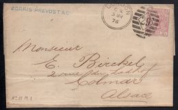 GB - QV / 1876 LAC POUR LA FRANCE - COLMAR (ref 7619) - Briefe U. Dokumente