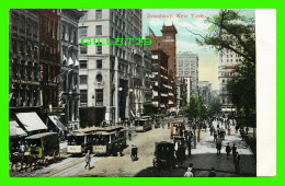 NEW YORK CITY, NY - BROADWAY STREET, ANIMATED WITH TRAMWAYS -  VALENTINES SERIES - - Broadway