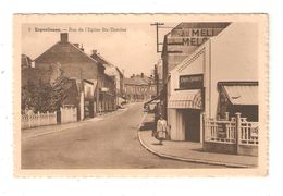 CPA Belgique ERQUELINNES Rue De L'Eglise Sainte Thérèse Café Maisons   Peu Commune - Erquelinnes