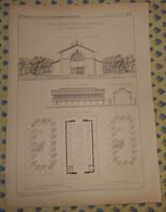 Plan D'un Type De Marché Couvert En Maçonnerie. 1869 - Travaux Publics