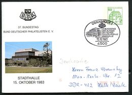 Bund PU113 D1/002 Privat-Umschlag STADTHALLE OSNABRÜCK Sost. 1983 - Privé Briefomslagen - Gebruikt
