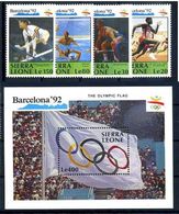 SIERRA LEONE 1990 - JJOO DE BARCELONA 92 - YVERT 1282/85 + BF 134 - MICHEL 1509-16 + BLOCK 138 - SCOTT 1274-81 + SS 1283 - Water Polo