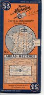 Carte Routière Michelin Numéro 53 Arras Mézières Année 1939 - Roadmaps