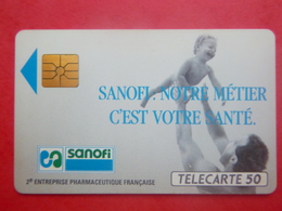 France - Télécarte SANOFI - 1990 - PU - 50 Unités - Puce GEM - Utilisée - 1990