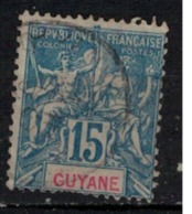 GUYANE      N°  YVERT    35   ( 7 )     OBLITERE       ( O   2/63 ) - Usati