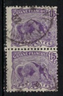 GUYANE      N°  YVERT    54  X 2   OBLITERE       ( O   2/64 ) - Used Stamps
