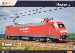 Catalogue LIMA 2009 Neuheiten Blatt Spur HO Baureihe 152 RAILION - Allemand