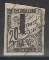 Cochinchine - Taxe 8 Des Colonies Générales Surchargé 1 Franc Utilisé Comme Timbre Fiscal - Unclassified