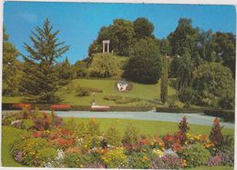 SUISSE,HELVETIA,SWISS,swi Tzerland,schweiz,SVIZZERA ,vaud,NYON,BANC PUBLIC ROUGE,BORG DE RIVE,JARDIN,FLEURS - Nyon