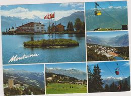 SUISSE,HELVETIA,SWISS,SWITZERLAND,SCHWEIZ,SVIZZERA ,VALAIS,MONTANA,photo Montage, TELEFERIQUE,DRAPEAU - Other & Unclassified