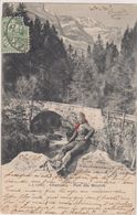Cpa,suisse,champéry,pont Des Moulins,en 1906,station De Ski Des Alpes Suisses,région Du Chablais,la Belle Nature - Champéry