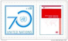 ONU Vienne 2015 - Détaché De Feuille De Timbres Perso -10 Years Of UNCAC Against Corruption VI Session Russia 2015 ** - Neufs