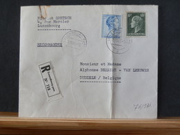 76/531  LETTRE RECOMM. POUR LA BELG. 1963  PLI - Cartas & Documentos