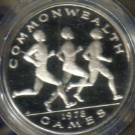 SAMOA $1 TALA EMBLEM FRONT RUNNERS COMMONWEALTH GAMES SPORT BACK 1978 SILVER PROOF KM30a READ DESCRIPTION CAREFULLY !!! - Samoa