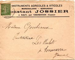 Lettre à Entête C. Jossier  - Instruments Acricoles & Viticoles   - France - Wein & Alkohol