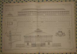 Plan Du Marché De Grenelle. 1869 - Travaux Publics