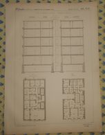 Plan D'un Type De Maison à Loyers,104,  Avenue D'Eylau à Paris. 1869 - Travaux Publics