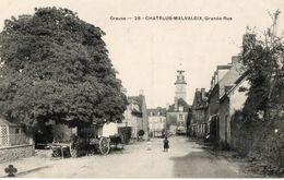 CPA CHATELUS MALVALEIX. Grande Rue, Commerce Attelage D'un Cheval. 1916. - Chatelus Malvaleix