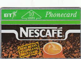 BT  Phonecard - Nescafe 10unit - Superb Fine Used Condition - BT Commemorative Issues
