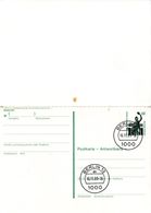 WB Amtl. Ganzsachen-Postkarte Mit Antwort P133  Wst. "BAVARIA MÜNCHEN" 60/60(Pf) Grün, TSt 16.11.89 BERLIN 12 1 - Postkaarten - Gebruikt