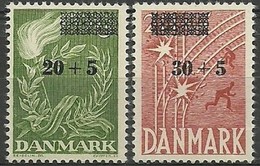 FREEDOM FUND FONDS DE LIBERTÉ FREIHEITSFOND  DENMARK DANMARK DÄNEMARK 1955 MI 353 354 MNH - Neufs