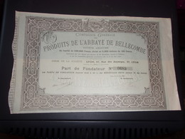 PRODUITS DE L'ABBAYE DE BELLECOMBE (fondateur) 1900 - Unclassified