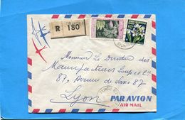 MARCOPHILIE-Guinée Fse-lettre REC>françe-cad Filingue-2 Stamps AO F  Banane Et Fleur - Cartas & Documentos