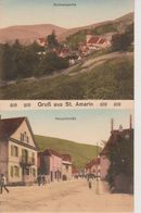 68 - ST AMARIN - 2 VUES - EGLISE ET GRAND RUE - Saint Amarin