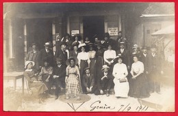 -- CARTE PHOTO - TERRASSE D'UN COMMERCE - GENEVE  7/ 9 /1911 -- - Cafés