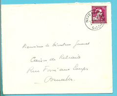 724N (-10% Locale Opdruk) Op Brief Met Stempel NIVELLES - 1946 -10%