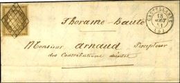 Grille / N° 1 Belles Marges Càd T 15 CASTELLANE (5) Sur Lettre Avec Texte Local. 1851. - SUP. - R. - 1849-1850 Ceres