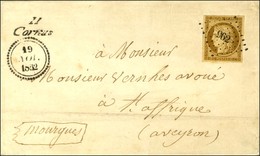PC 962 / N° 1 Bistre Brun Très Belles Marges Cursive 11 / Cornus Dateur B Sur Lettre Pour St Affrique. 1852. - SUP. - R. - 1849-1850 Ceres
