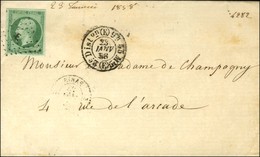 Losange F / N° 12 Càd De Distribution E Sur Lettre Pour Paris. 1858. - SUP. - 1853-1860 Napoléon III