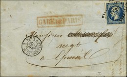 Losange SP 2e / N° 14 Càd PARIS A STRASBOURG 2e. Au Recto, Griffe Rouge Encadrée GARE DE PARIS. 1855. - TB. - 1853-1860 Napoleon III