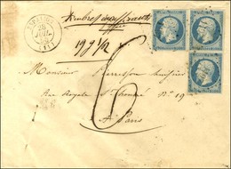 PC 2611 / N° 14 Bleu Laiteux (3) Càd T 15 ESPALION (11) Sur Lettre Insufisamment Affranchie Taxée 6. 1855. - TB / SUP. - 1853-1860 Napoléon III