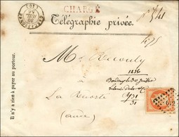 PC 612 / N° 16 Càd T 15 CARCASSONNE (10) Sur Enveloppe Chargée De Télégraphie Privée Imprimée Avec La Dépêche Télégraphi - 1853-1860 Napoléon III