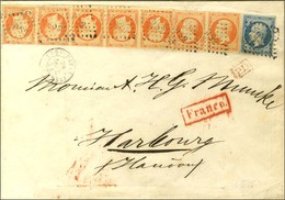 Losange DS2 / N° 14 + 16 (7) (qq Pd) Càd (DS2) PARIS (DS2) Sur Lettre Pour Harbourg. 1854. - TB / SUP. - R. - 1853-1860 Napoléon III