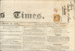 Càd PARIS / R. DE CHAILLOT / N° 21 Sur Journal Entier The Paris Times Pour La Suisse. 1866. - TB / SUP. - R. - 1862 Napoléon III